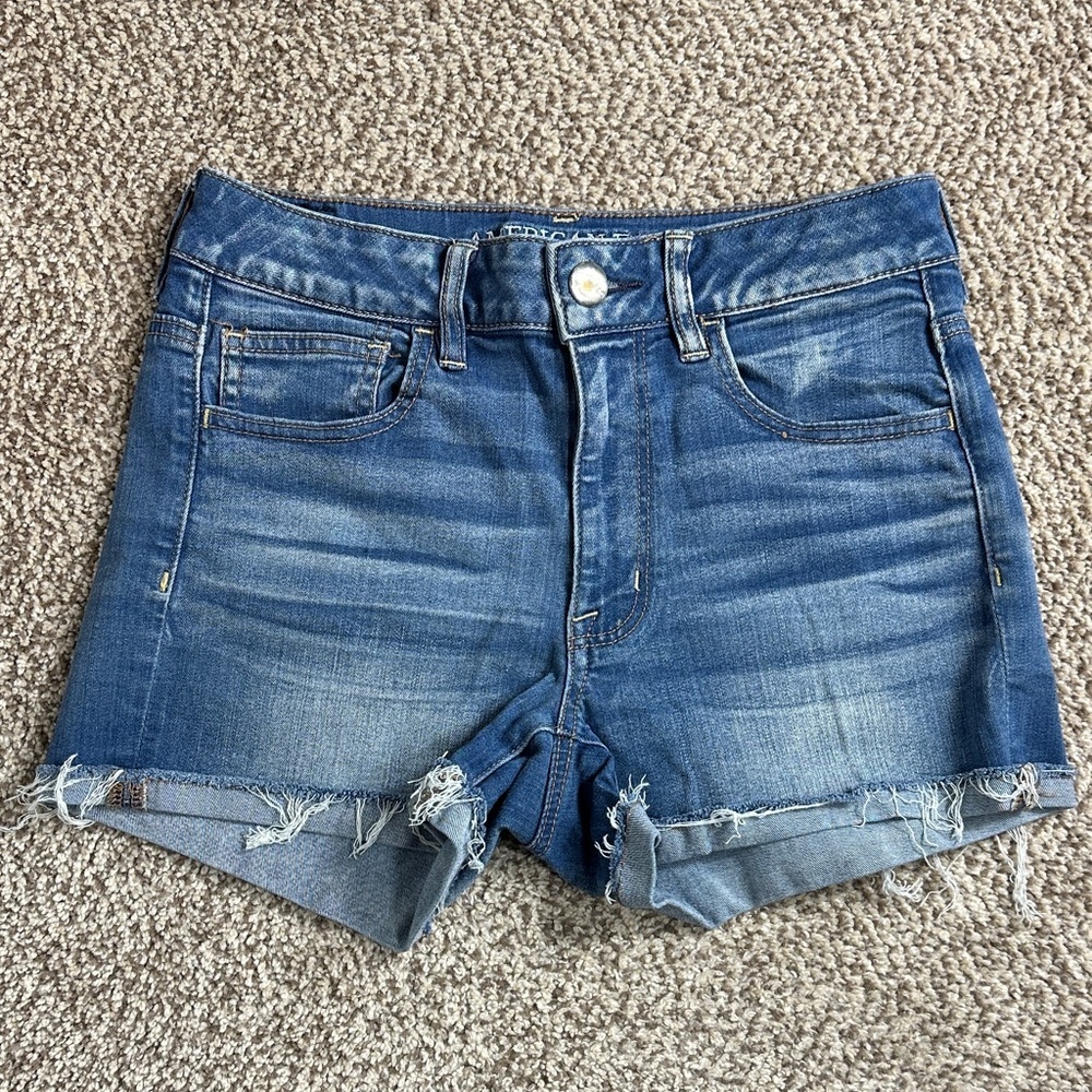 American Eagle Hi Rise Shortie Jean Shorts
